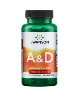 Swanson Vitamin A & D (5000 IU / 400 IU), 250 softgels - EXPIRACE 4/2022