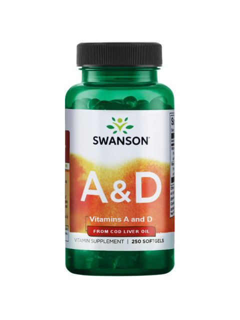 Swanson Vitamin A & D (5000 IU / 400 IU), 250 softgels - EXPIRACE 4/2022