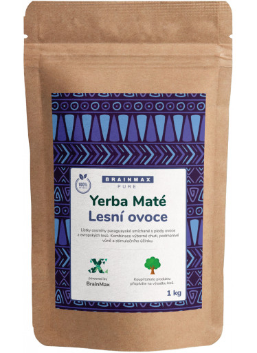BrainMax Pure Organic Yerba Maté - Lesní ovoce, 1000 g