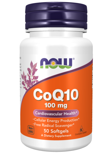 NOW CoQ10 (koenzym Q10) 100 mg, 50 softgelových kapslí
