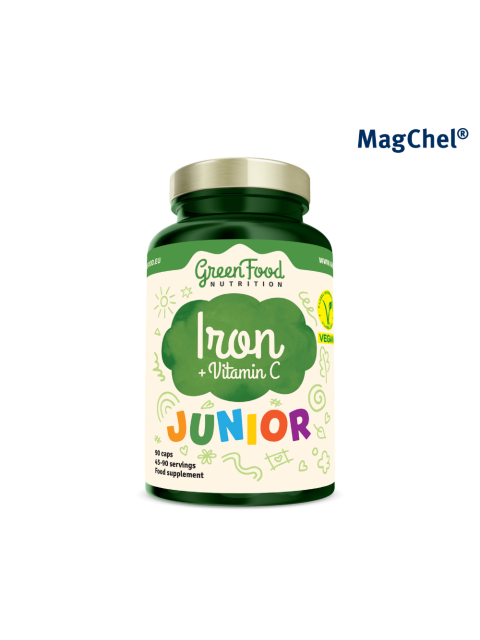 GreenFood Junior Železo + Vitamín C 90 kapslí