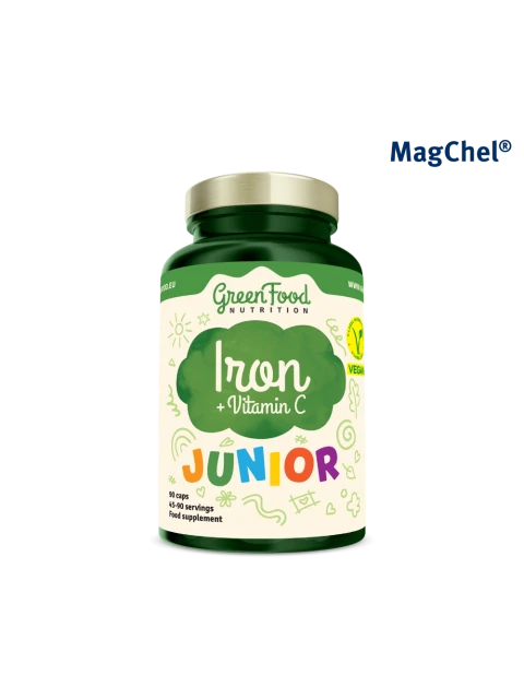 GreenFood Junior Železo + Vitamín C 90 kapslí
