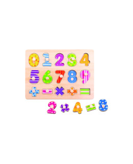 TookyToy Dřevěné vkládací puzzle - čísla