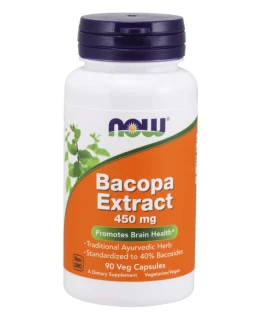 NOW Bacopa monnieri (Brahmi) extrakt, 450 mg, 90 rostlinných kapslí