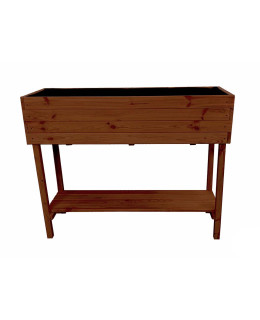 ATMOWOOD Vyvýšený dřevěný truhlík s policí 120 cm - teak