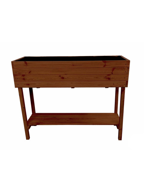 ATMOWOOD Vyvýšený dřevěný truhlík s policí 120 cm - teak