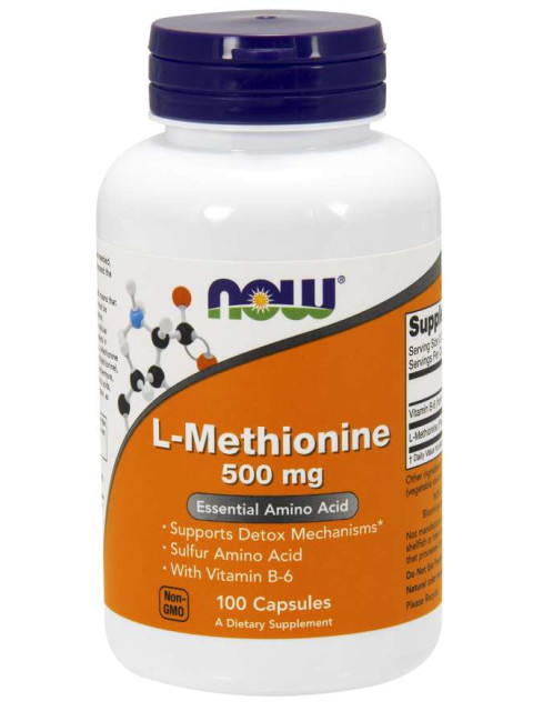 NOW L-Methionine, 500mg, 100 kapslí
