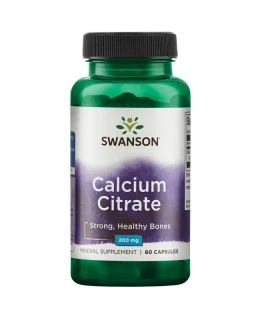Swanson Calcium Citrate (Vápník Citrát), 200 mg, 60 kapslí