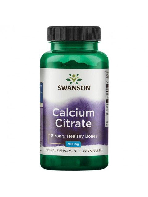 Swanson Calcium Citrate (Vápník Citrát), 200 mg, 60 kapslí