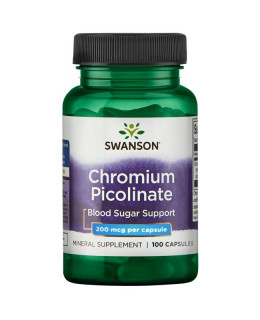 Swanson Chromium Picolinate, 200mcg, 100 kapslí