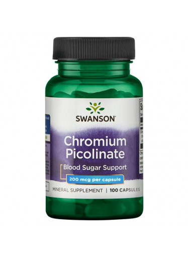 Swanson Chromium Picolinate, 200mcg, 100 kapslí