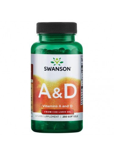 Swanson Vitamin A & D (5000 IU / 400 IU), 250 softgels