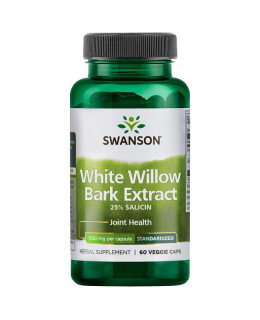 Swanson White Willow Bark Extract (extrakt z Vrby bílé) 500 mg, 60 rostlinných kapslí 