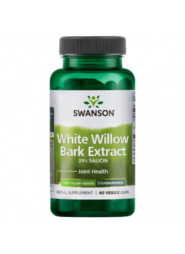 Swanson White Willow Bark Extract (extrakt z Vrby bílé) 500 mg, 60 rostlinných kapslí - EXPIRACE 6/23