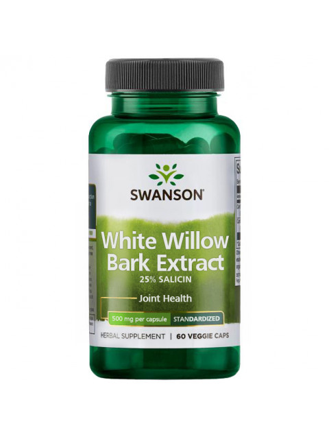 Swanson White Willow Bark Extract (extrakt z Vrby bílé) 500 mg, 60 rostlinných kapslí 