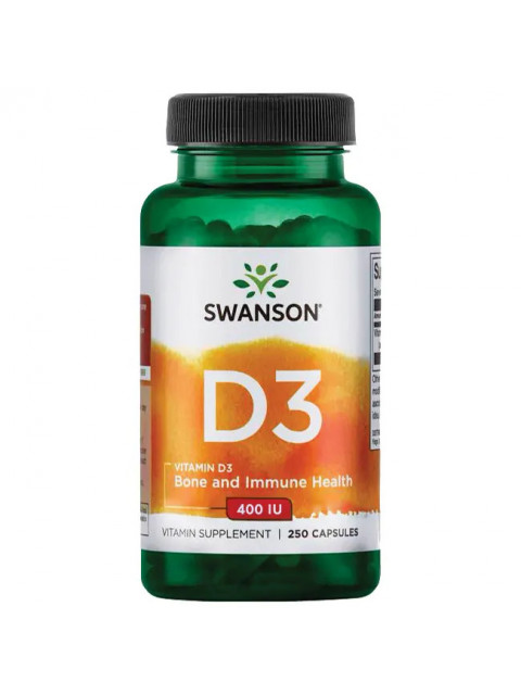 Swanson Vitamin D3 400 IU, 250 kapslí