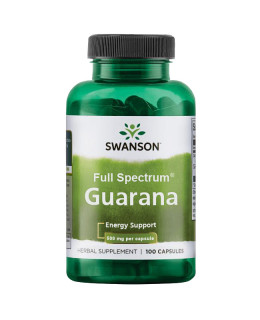 Swanson Guarana, 500 mg, 100 kapslí