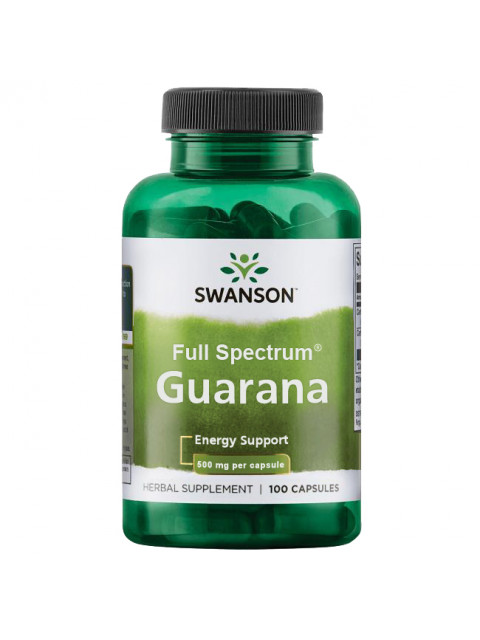 Swanson Guarana, 500 mg, 100 kapslí