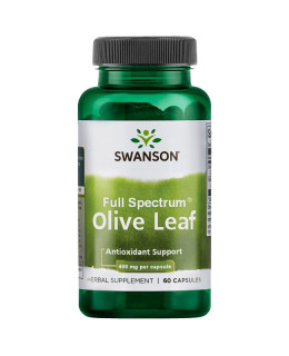 Swanson Full Spectrum Olive Leaf, 400mg (Extrakt z olivových listů), 60 kapslí