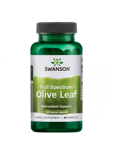 Swanson Full Spectrum Olive Leaf, 400mg (Extrakt z olivových listů), 60 kapslí