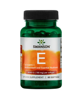 Swanson Vitamin E 400 IU, 60 softgelových kapslí