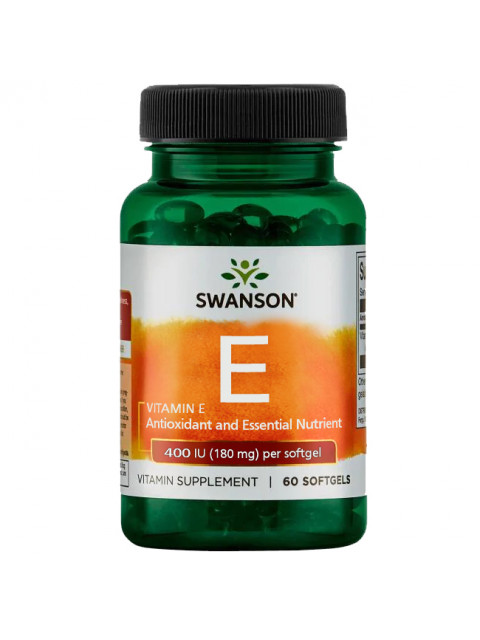 Swanson Vitamin E 400 IU, 60 softgelových kapslí