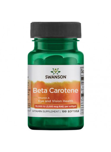 Swanson Beta-karoten (Vitamin A) , 10000 IU, 100 softgels  - EXPIRACE 8/22