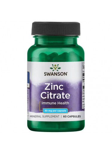 Swanson Zinc Citrate, Zinek Citrát, 30 mg, 60 kapslí