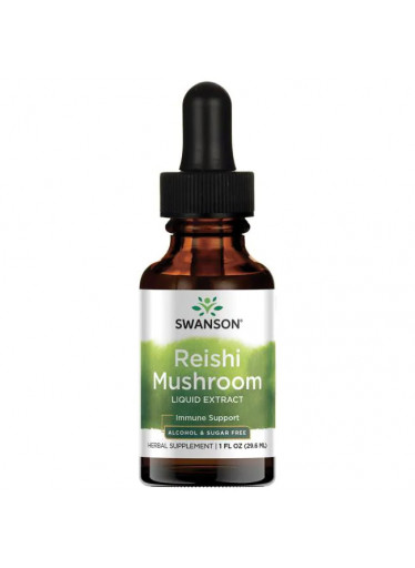 Swanson Reishi Mushroom Liquid Extract (bez alkoholu a přidaného cukru), 29 ml