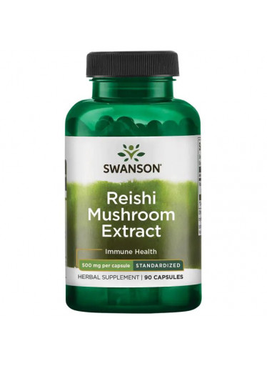 Swanson Reishi Mushroom Extract (Reishi extrakt), 500 mg, 90 kapslí