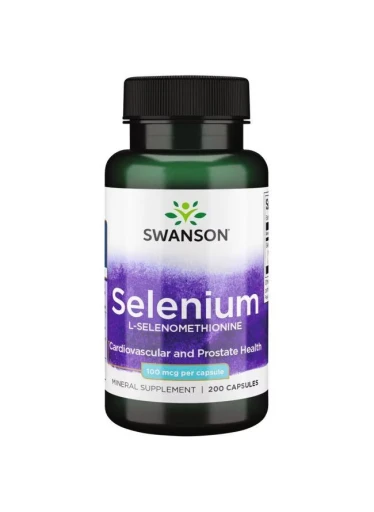 Swanson Selenium (L-selenomethionine), 100 mcg, 200 kapslí