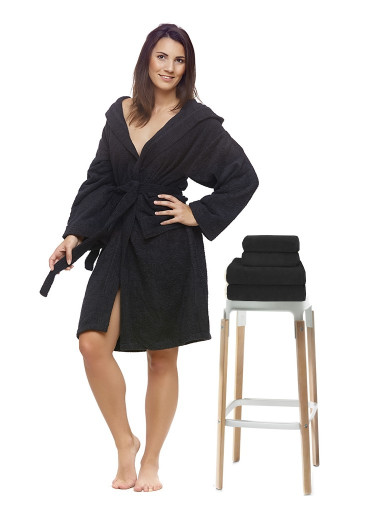 Sada 20 Nero župan s výšivkou + osuška + ručníky